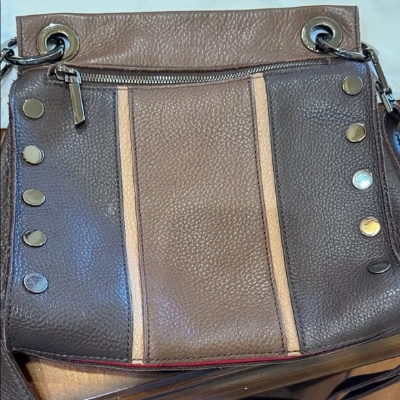 Hammitt Two-Tone Brown Leather Messenger Bag